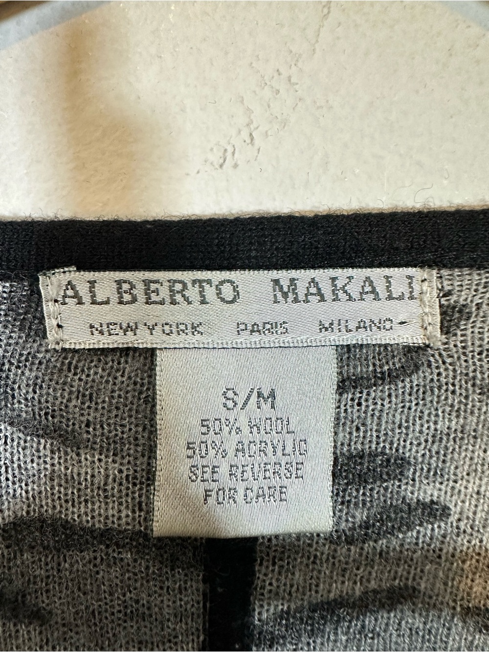 Vtg Alberto Makali Y2K Wool Mixed Animal Print Open Cardigan Wrap S/M Mob Wife - Picture 4 of 5